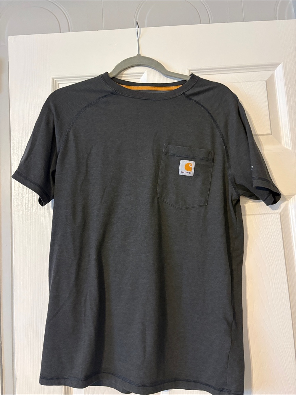 Carhartt Charcoal Short-Sleeve Pocket Tee with Logo Patch